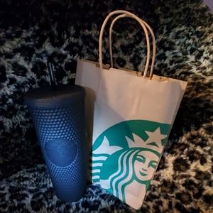 Matte black studded Starbucks tumbler